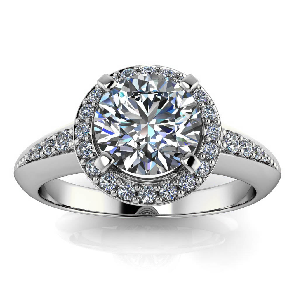 Halo Engagement Ring - Calla - Moissanite Rings