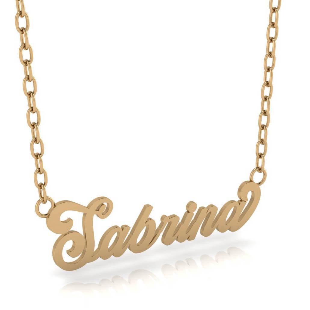 Script Nameplate Necklace