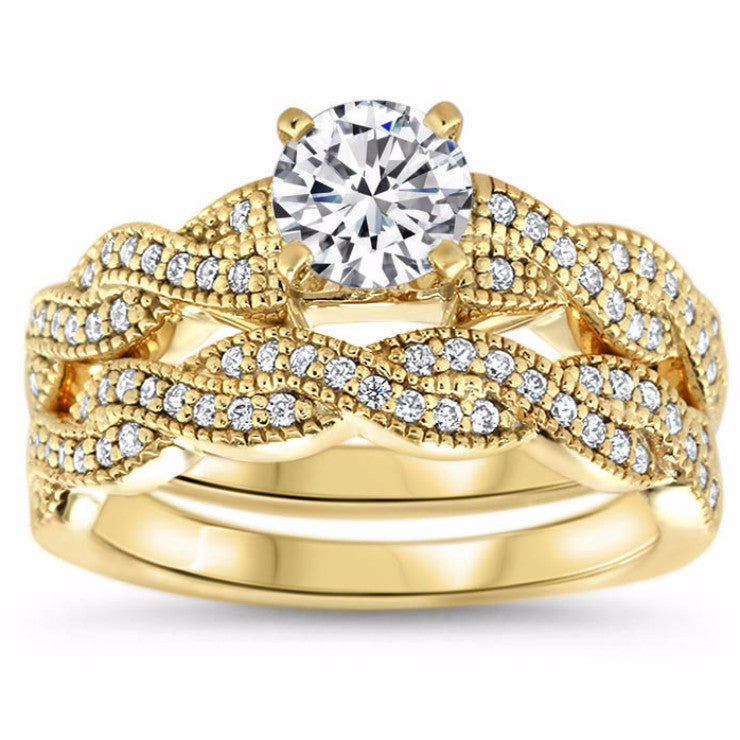 Regina Wedding Set - Moissanite Rings