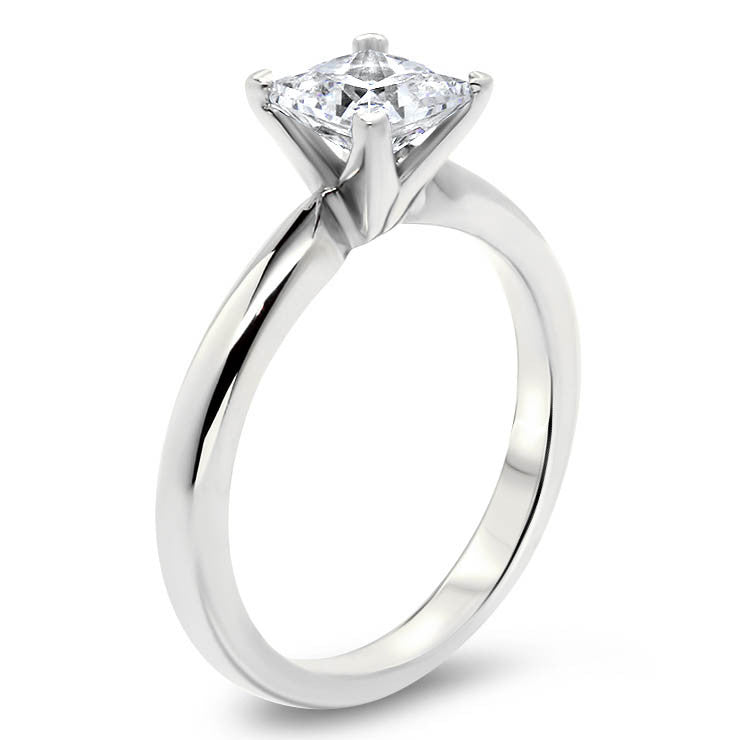 Princess Cut Solitaire Moissanite Ring Engagement Ring - Jem - Moissanite Rings