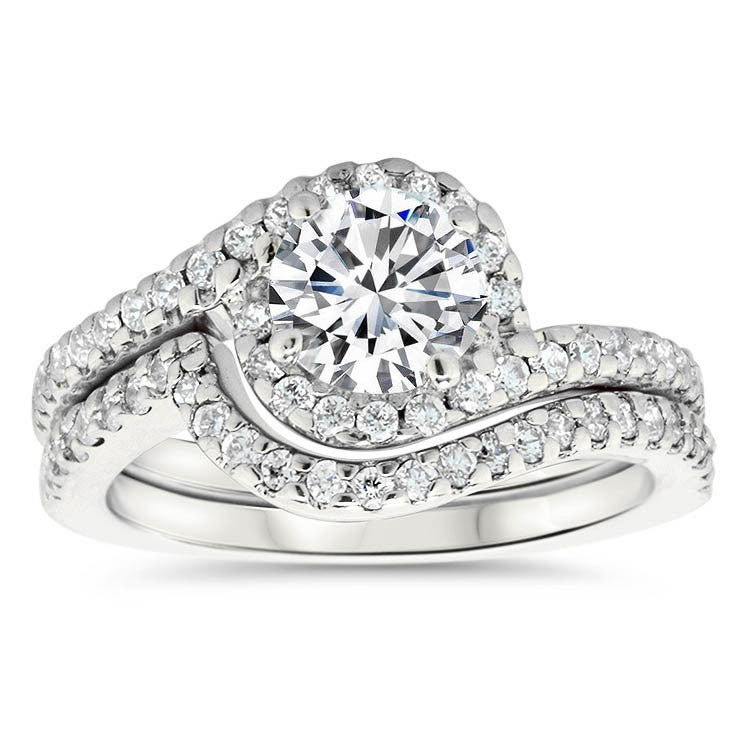 Bypass Wedding Band - Whirlwind Band (Engagement Ring Not Included) - Moissanite Rings