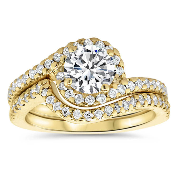 Bypass Wedding Band - Whirlwind Band (Engagement Ring Not Included) - Moissanite Rings