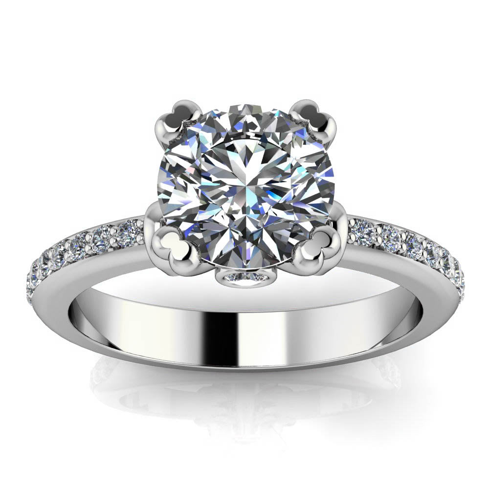Moissanite and Diamond Engagement Ring Forevr One - Foila - Moissanite Rings