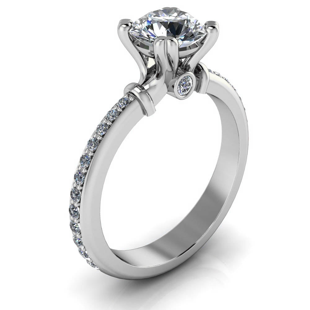 Moissanite and Diamond Engagement Ring Forevr One - Foila - Moissanite Rings