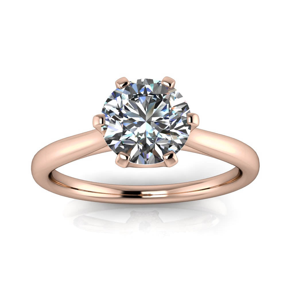Unique Solitaire Engagement Ring Moissanite - Andi - Moissanite Rings