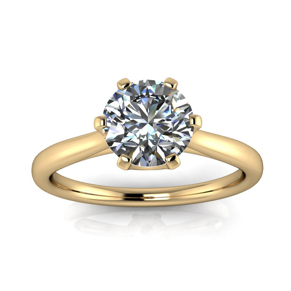 Unique Solitaire Engagement Ring Moissanite - Andi - Moissanite Rings