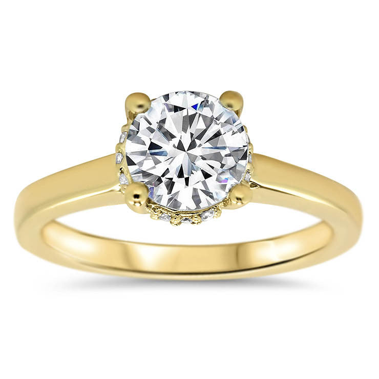 Banded Solitaire Moissanite Engagement Ring - Sienna - Moissanite Rings