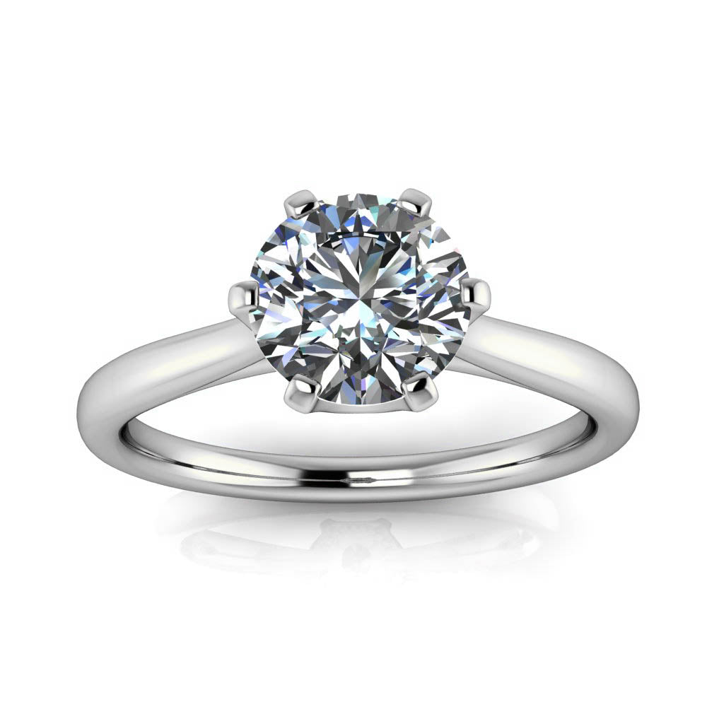 Unique Solitaire Engagement Ring Moissanite - Andi - Moissanite Rings