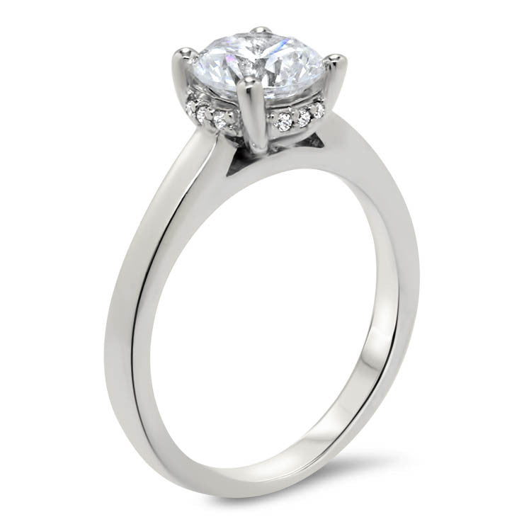 Banded Solitaire Moissanite Engagement Ring - Sienna - Moissanite Rings