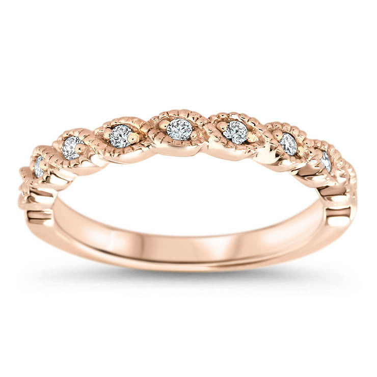 7.5 mm Center Moissanite Vintage Inspired Wedding Set - Timeless Twist Wedding Set - Moissanite Rings