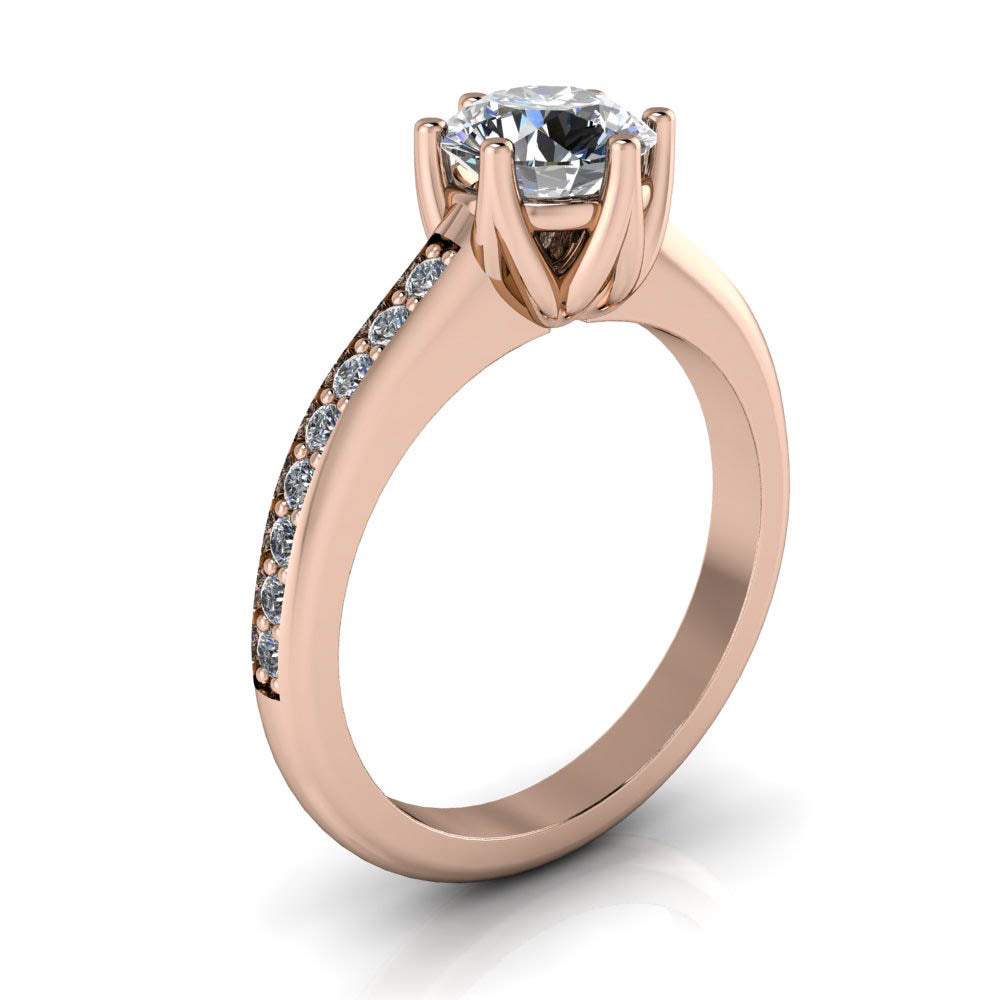 Six Prong Moissanite Engagement Ring - Gladys - Moissanite Rings