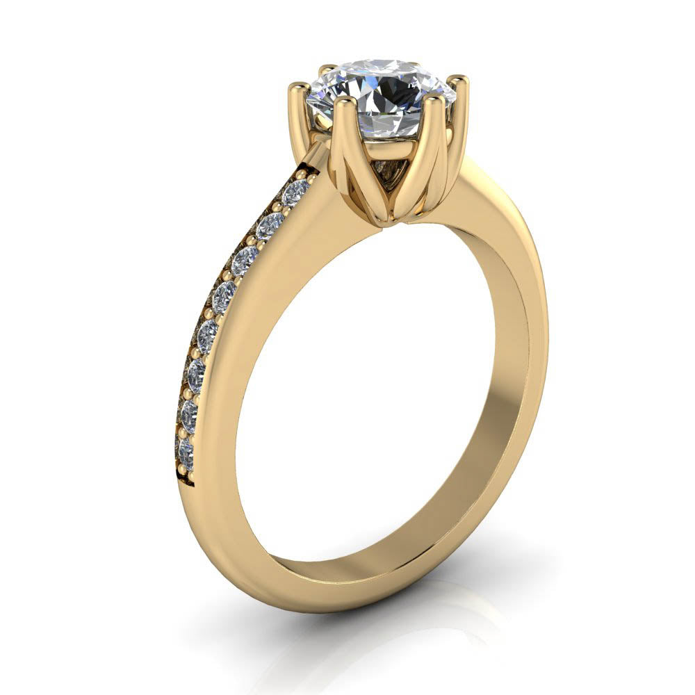 Six Prong Moissanite Engagement Ring - Gladys - Moissanite Rings