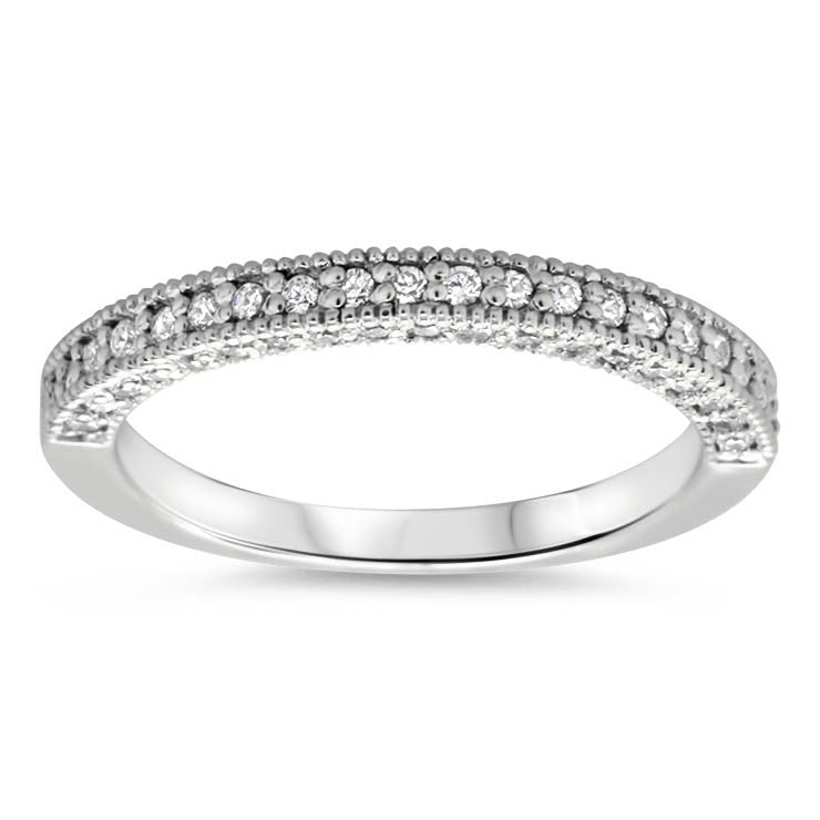 Diamond Halo Engagement Ring - Roberta Matching Set - Moissanite Rings