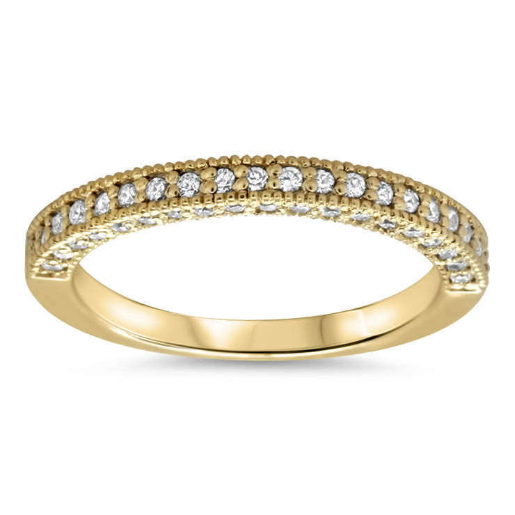 Vintage Style Diamond Band - Roberta Band - Moissanite Rings