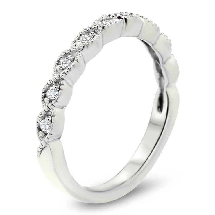 Diamond Twisted Wedding Band- Timeless Band - Moissanite Rings