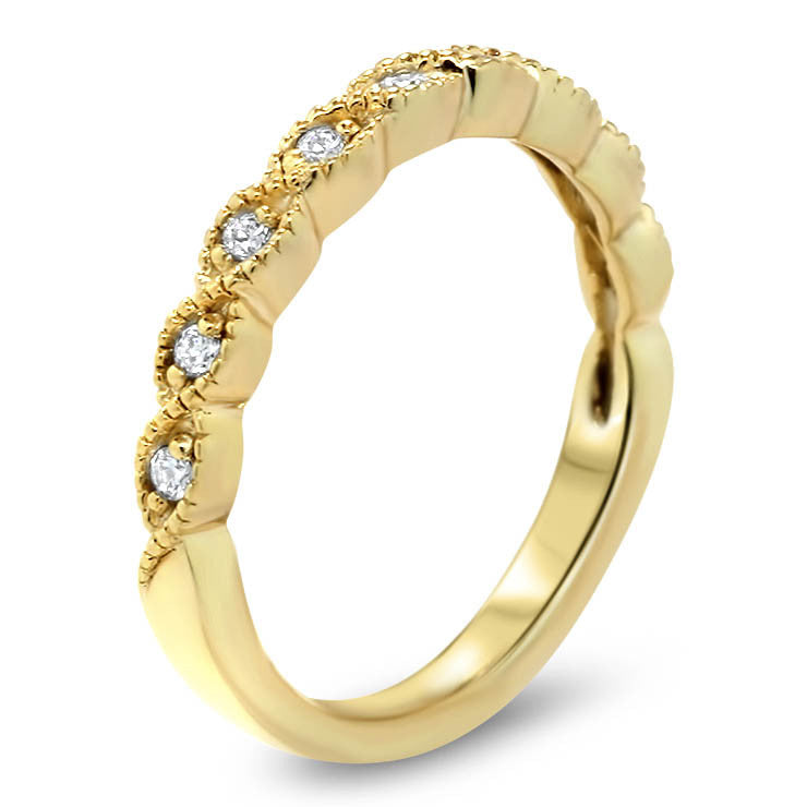 Diamond Twisted Wedding Band- Timeless Band - Moissanite Rings
