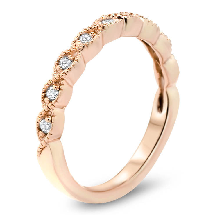 Diamond Twisted Wedding Band- Timeless Band - Moissanite Rings