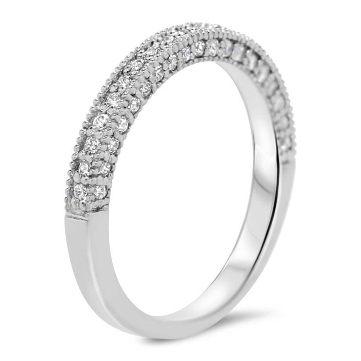 Diamond Halo Engagement Ring - Roberta Matching Set - Moissanite Rings