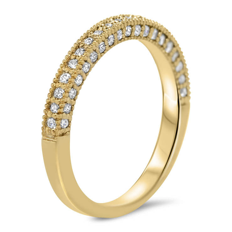 Vintage Style Diamond Band - Roberta Band - Moissanite Rings
