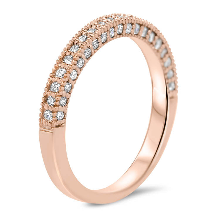 Vintage Style Diamond Band - Roberta Band - Moissanite Rings