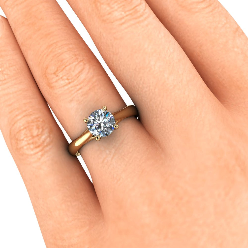 Moissanite Engagement Ring Solitaire Engagement Ring - Selma - Moissanite Rings