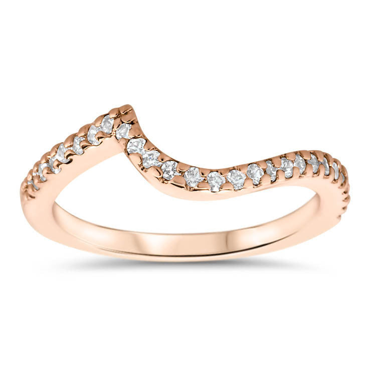 Bypass Wedding Band - Whirlwind Band (Engagement Ring Not Included) - Moissanite Rings