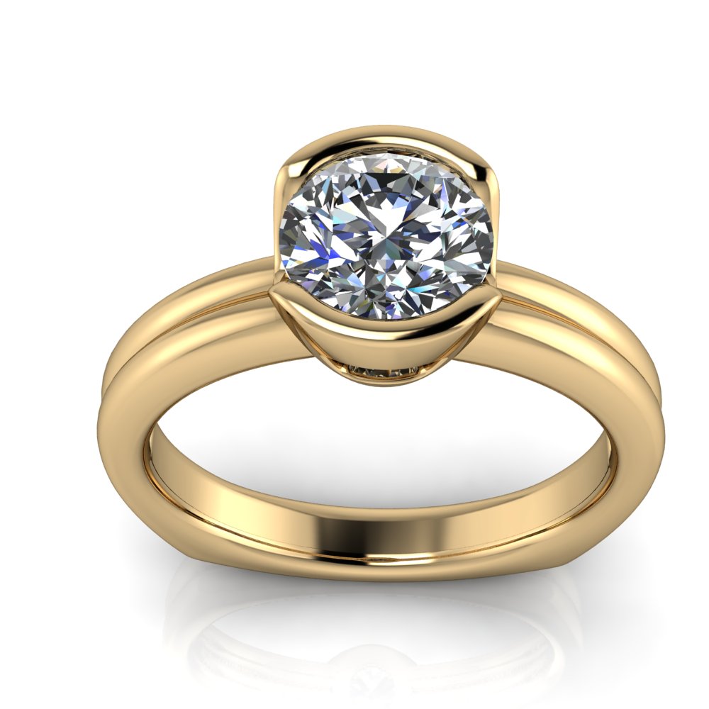 Half Bezel Solitaire Round Center - Bebe