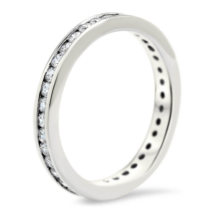 Channel Set Diamond Eternity Band - Channel Petite - Moissanite Rings
