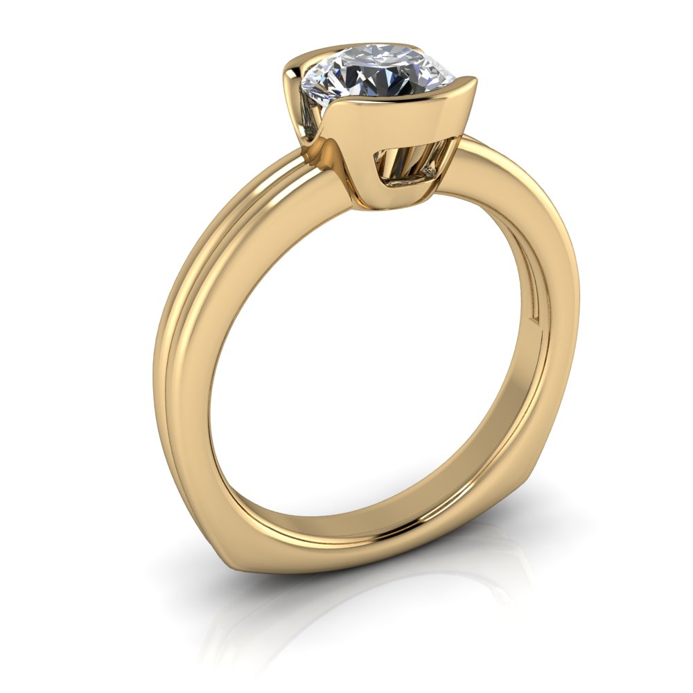 Half Bezel Solitaire Round Center - Bebe