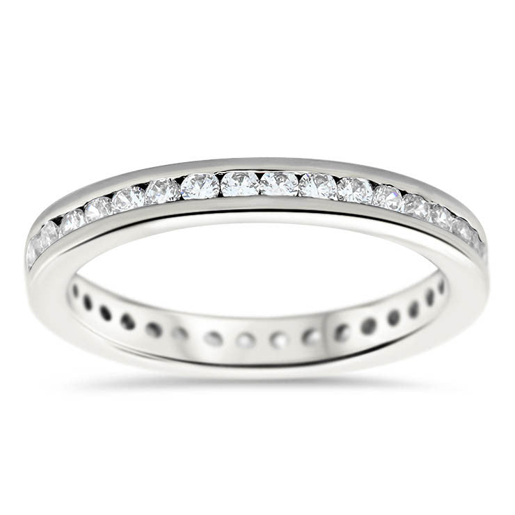 Channel Set Diamond Eternity Band - Channel Petite - Moissanite Rings