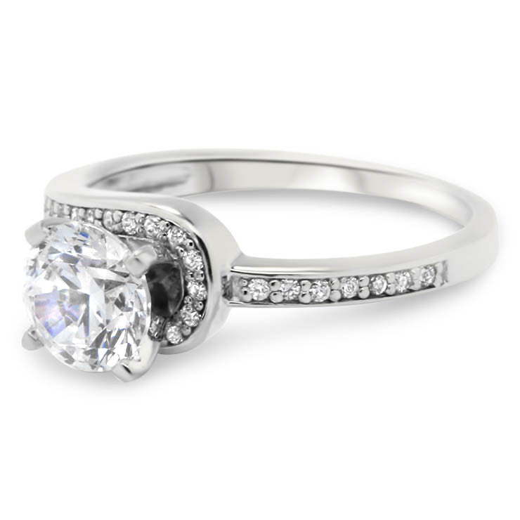 Diamond Wrapped Moissanite Engagement Ring - It's a Wrap Wedding Set - Moissanite Rings