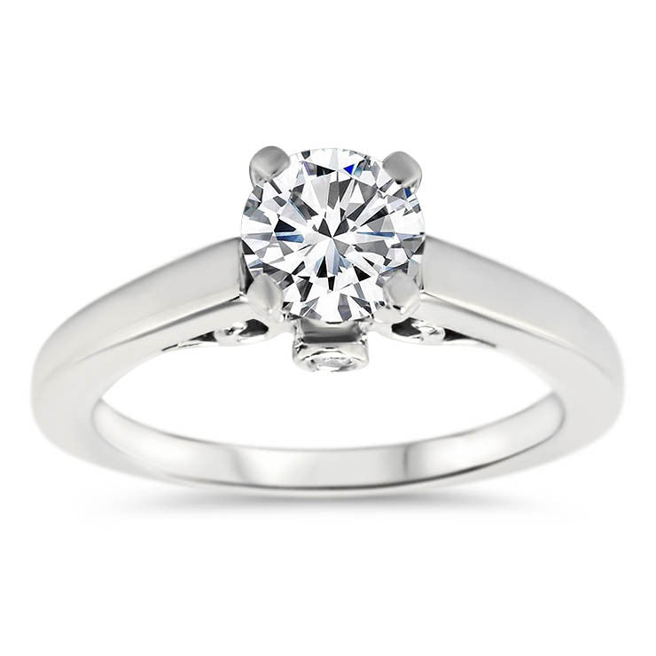 Surprise Moissanite Diamond Solitaire Engagement Ring - Sharpei - Moissanite Rings