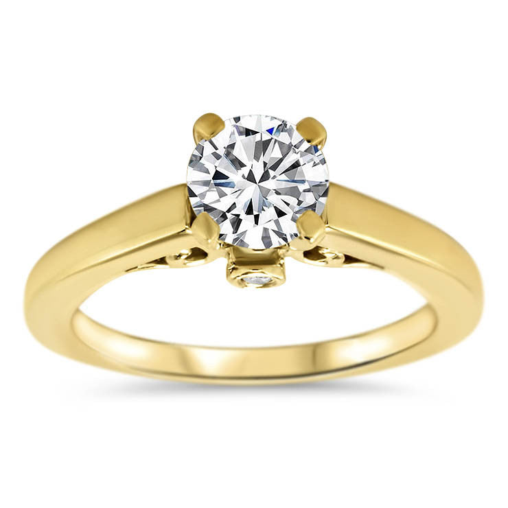 Surprise Moissanite Diamond Solitaire Engagement Ring - Sharpei - Moissanite Rings