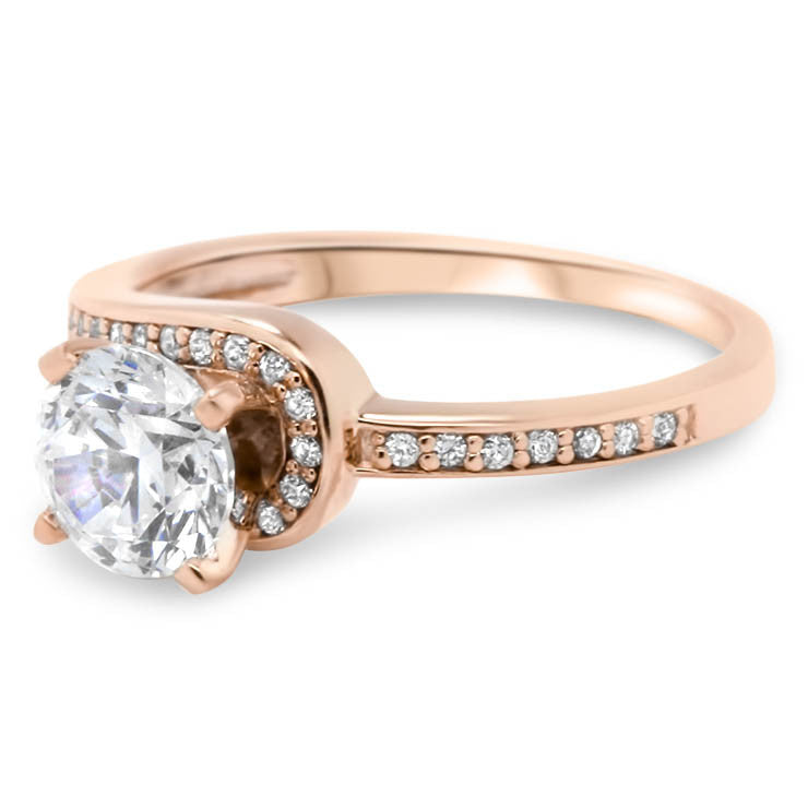 Moissanite Engagement Diamond Accented Engagement Ring - It's a Wrap - Moissanite Rings