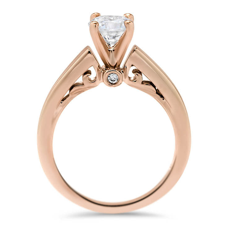 Surprise Moissanite Diamond Solitaire Engagement Ring - Sharpei - Moissanite Rings