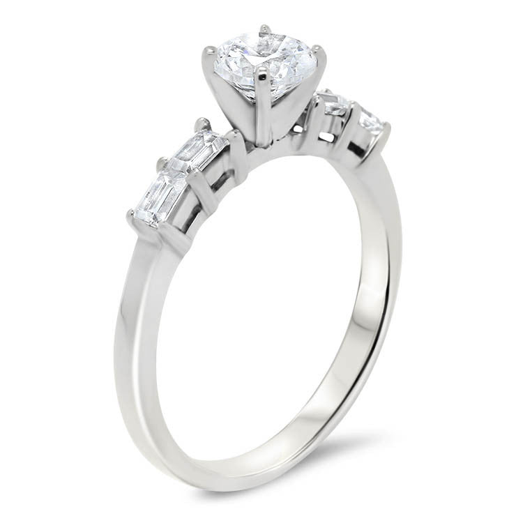 Straight Baguette Wedding Set -  Julia Set - Moissanite Rings