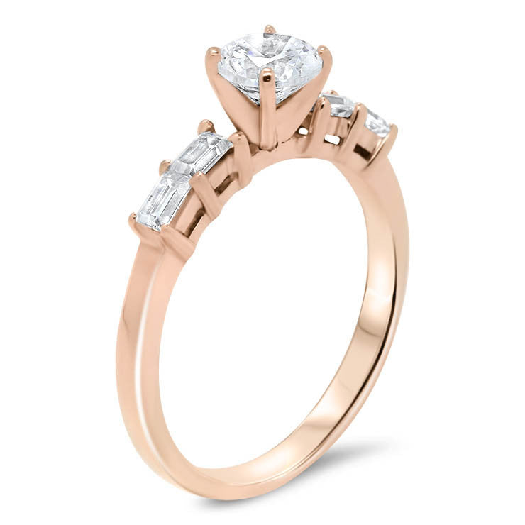 Straight Baguette Wedding Set -  Julia Set - Moissanite Rings