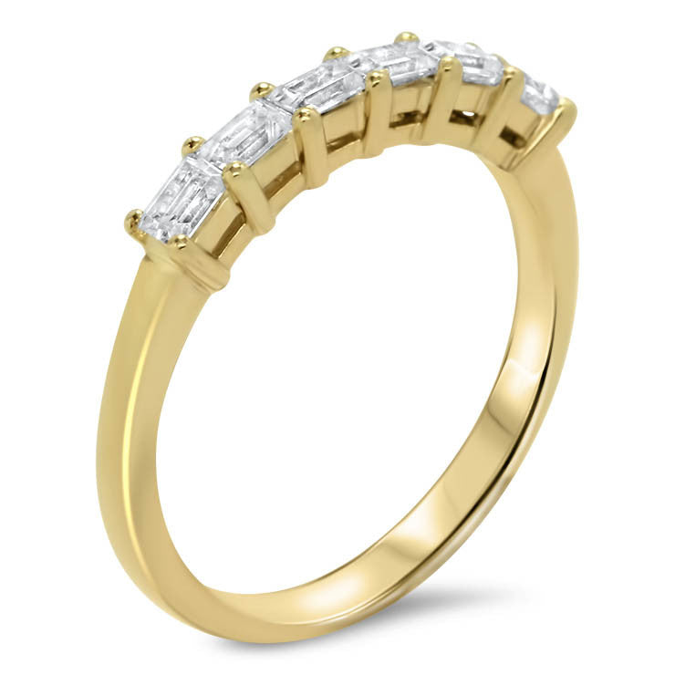 Straight Baguette Wedding Set -  Julia Set - Moissanite Rings