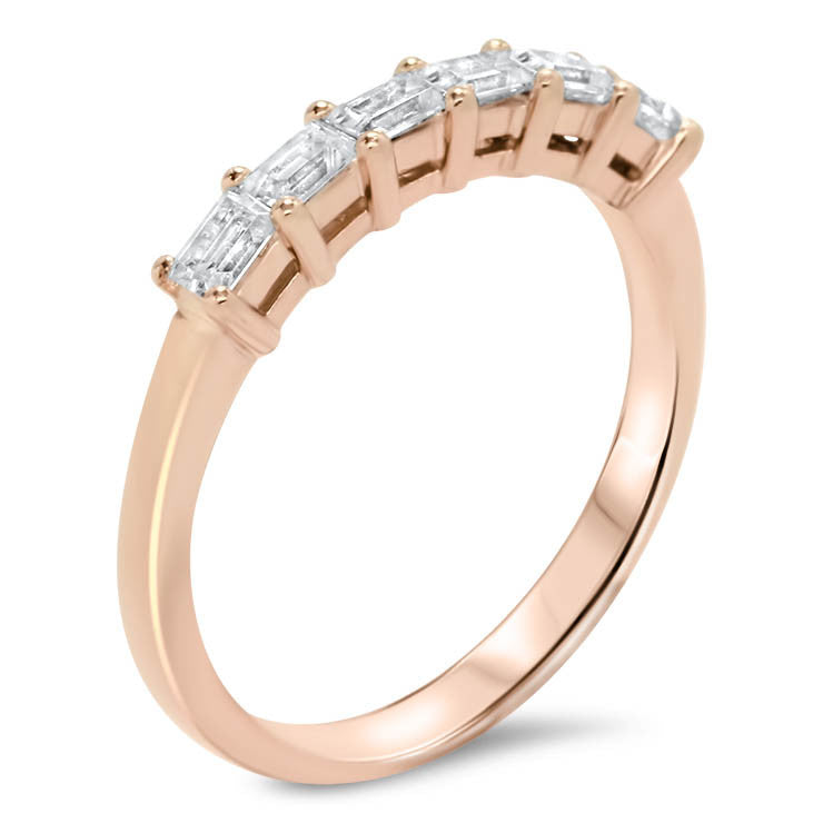 Straight Baguette Wedding Set -  Julia Set - Moissanite Rings