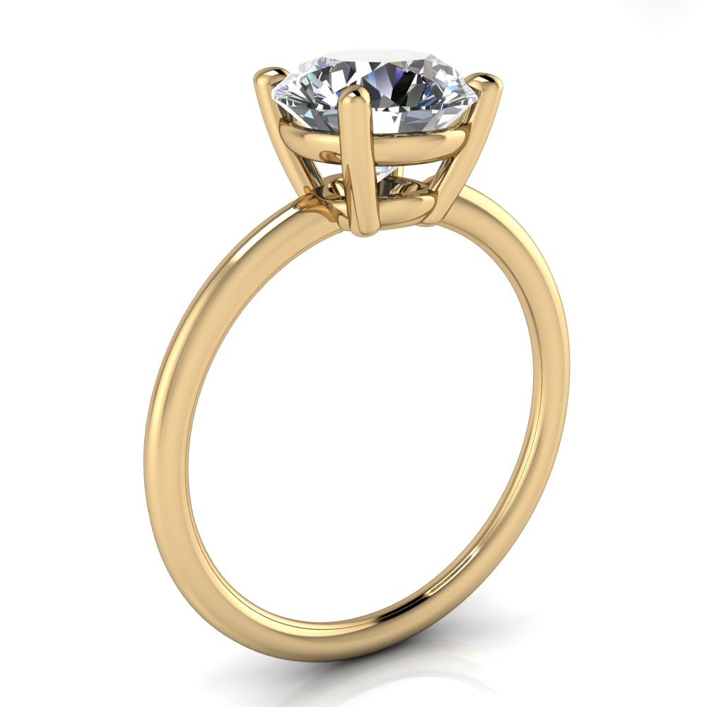 Thin Band Solitaire Engagement Ring - Silla