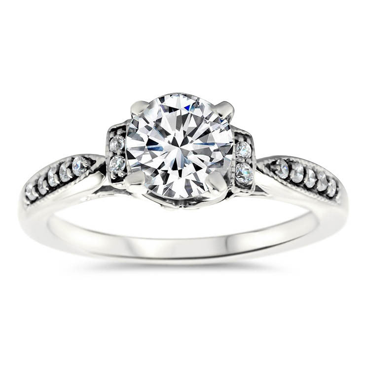 Antique Inspired Moissanite Ring - Sarabelle - Moissanite Rings