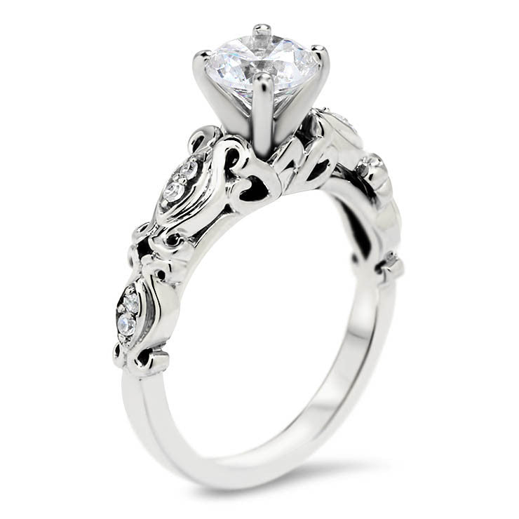 Vintage Inspired Engagement Ring - Celine - Moissanite Rings