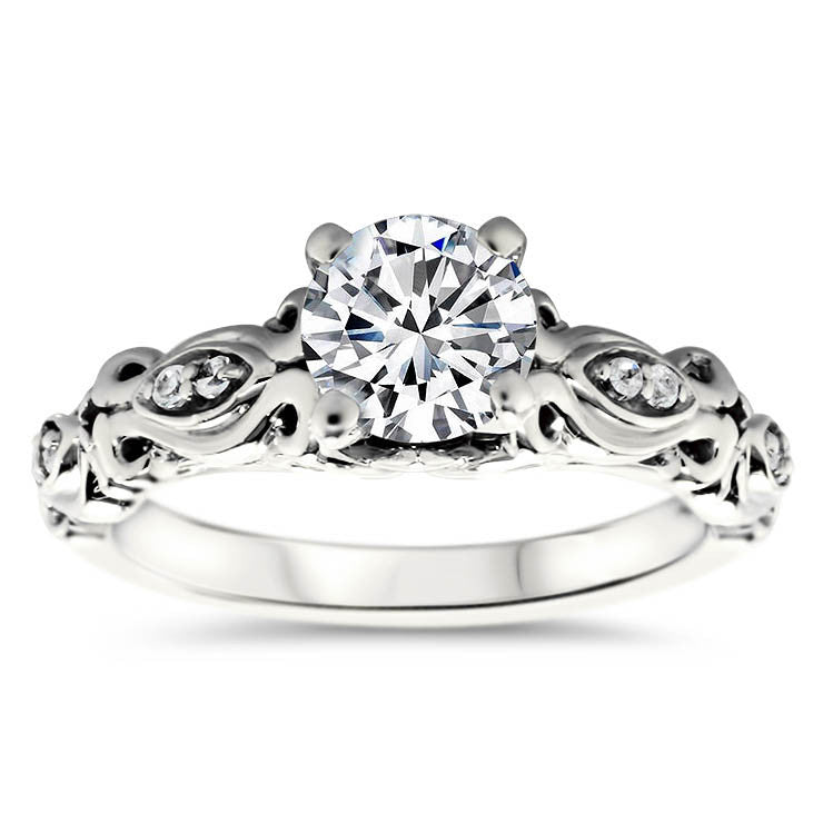 Vintage Inspired Engagement Ring - Celine - Moissanite Rings