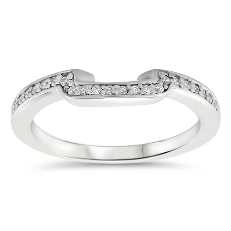 Diamond Accented Engagement Ring with Matching Wedding Band - Shawl Set - Moissanite Rings