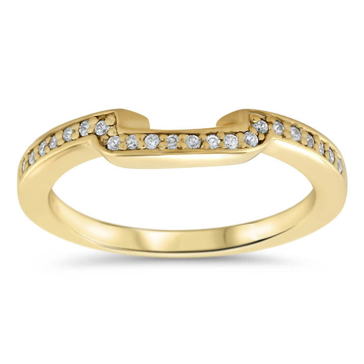 Diamond Accented Engagement Ring with Matching Wedding Band - Shawl Set - Moissanite Rings