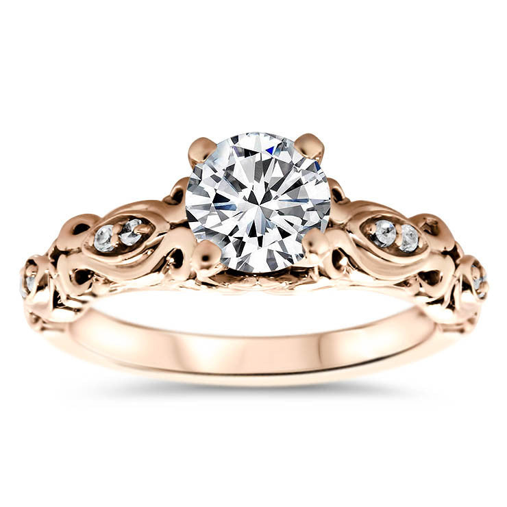 Vintage Inspired Engagement Ring - Celine - Moissanite Rings