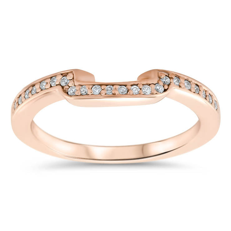 Diamond Accented Engagement Ring with Matching Wedding Band - Shawl Set - Moissanite Rings