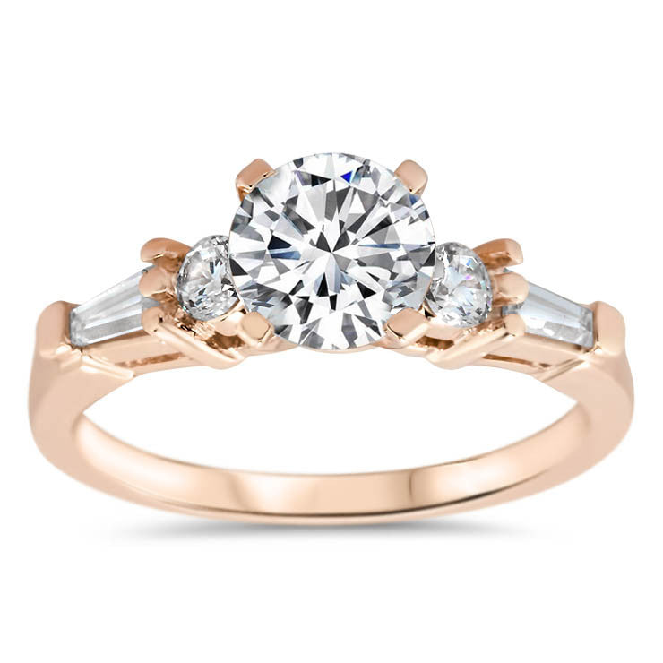 Diamond Accented Moissanite Engagement Ring - Yvette - Moissanite Rings