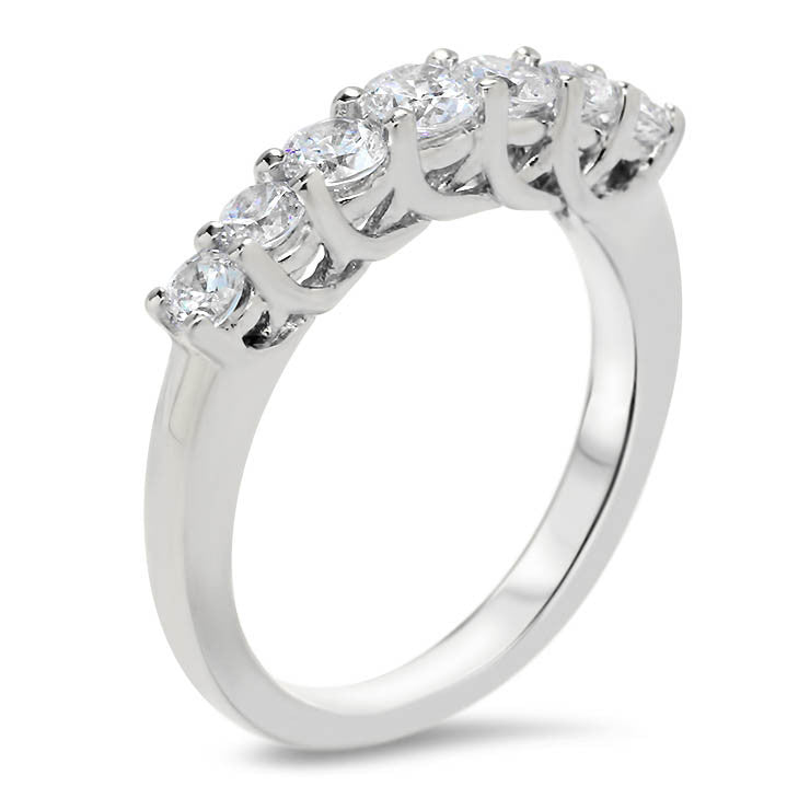 Seven Stone Diamond Wedding Band - Michela Band - Moissanite Rings
