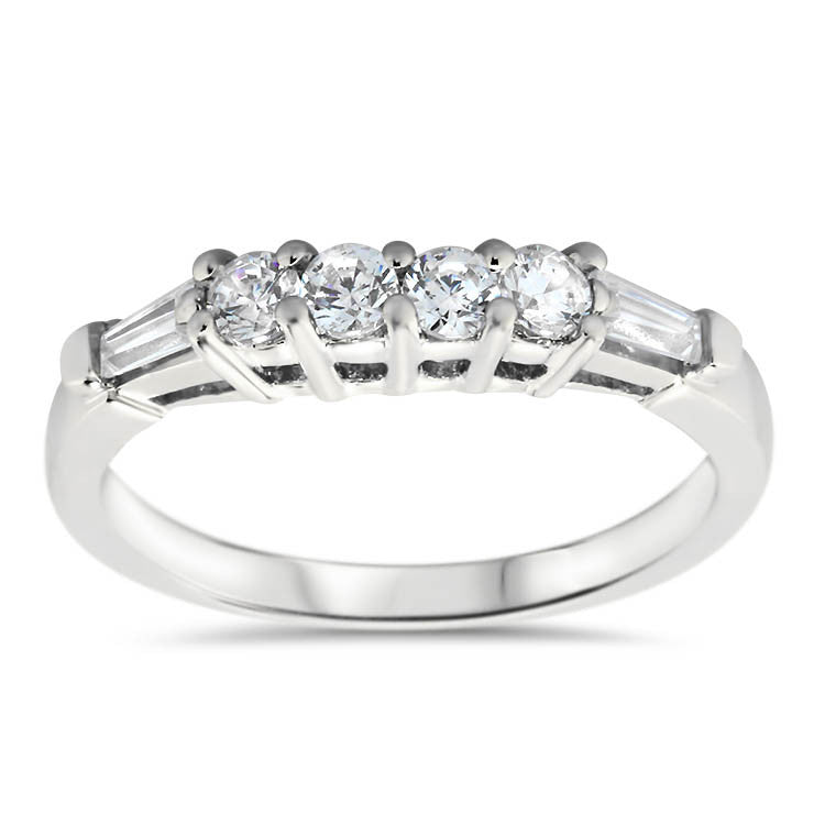 Diamond Accent Wedding Set - Yvette Wedding Set - Moissanite Rings